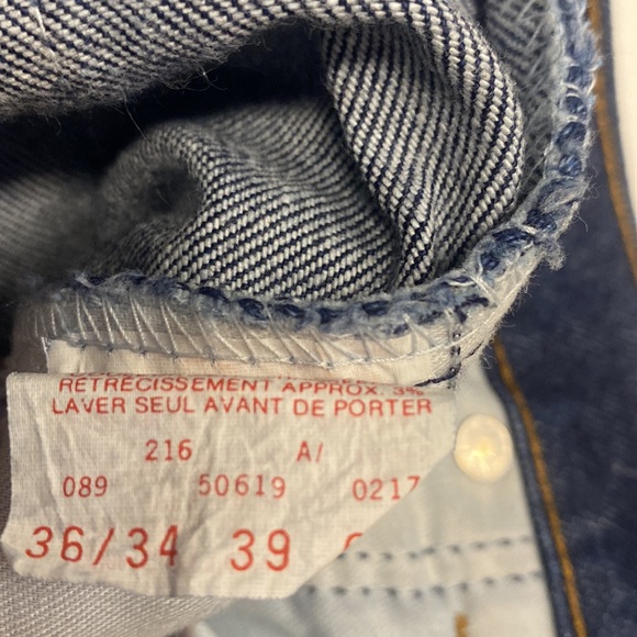 Vintage 1960's Levi's Straight Leg Blue Jeans Size 36/34 Orange Tab - Picture 4 of 4